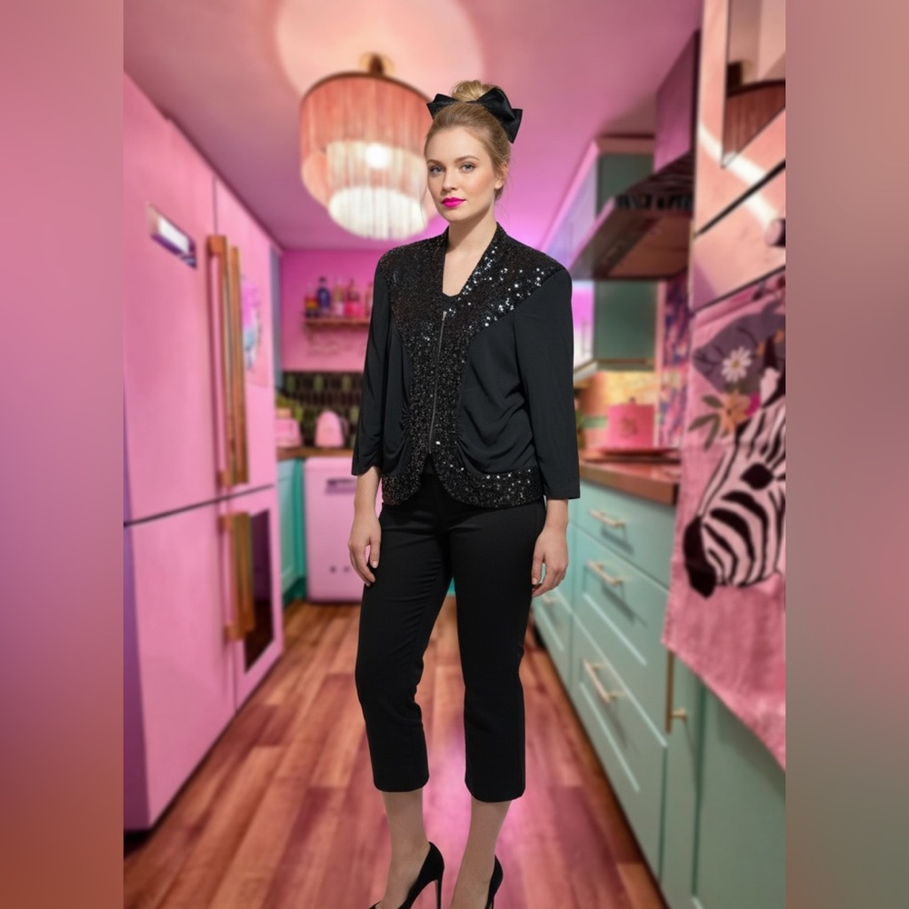 Vintage 80s 60s sequin zipped jacket